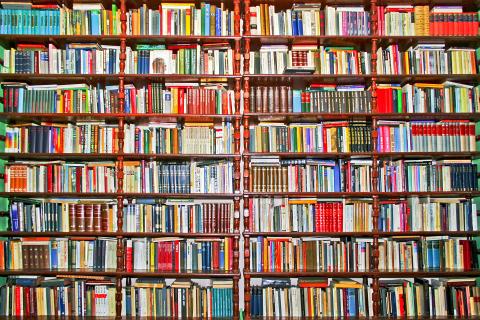 wall full of books