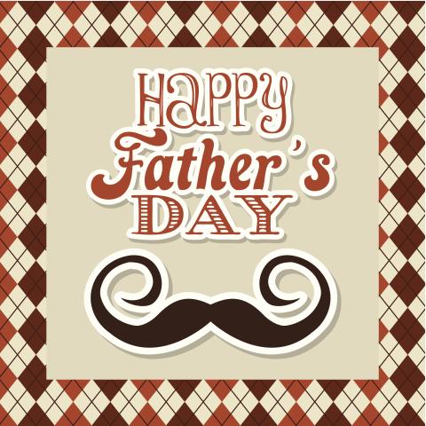 Happy Father's Day with mustache