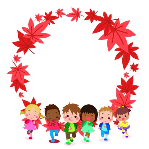 toddlers with fall leaves