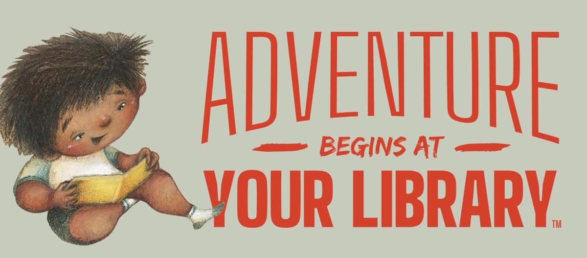 adventure begins at the library banner