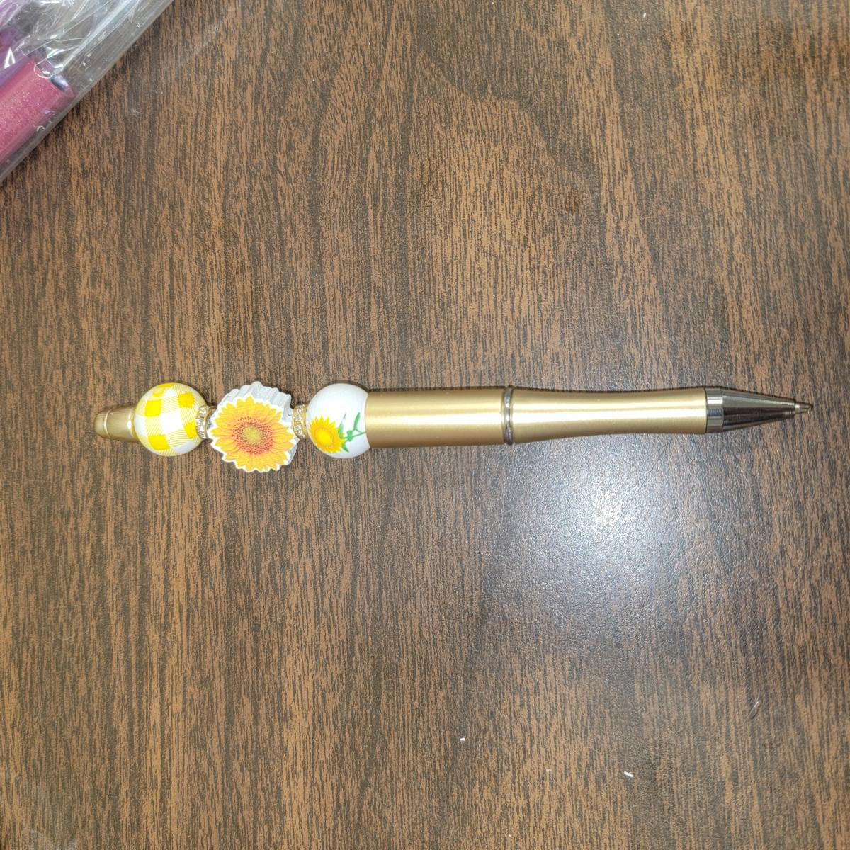 sunflower beaded pens
